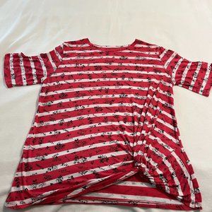 Disney Mickey and Minnie Cold Shoulder with Bottom Side Tie Size XL